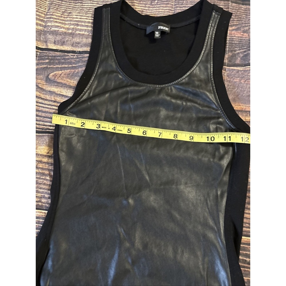 Aritzia Wilfred Free Black Sleeveless Bodycon Faux Leather Dress Size XSmall - Picture 4 of 7